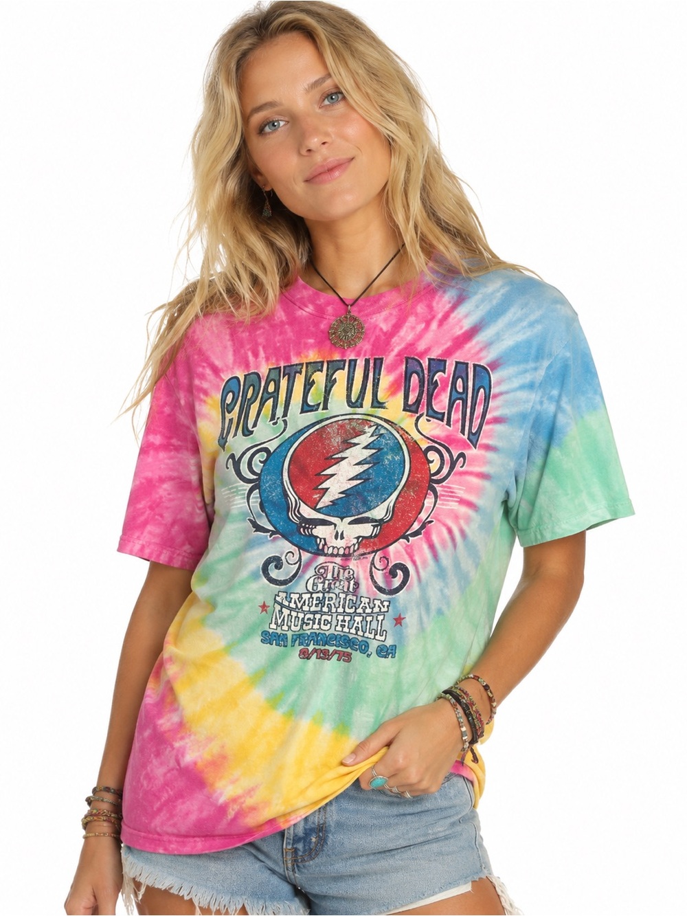 Liquid Blue Grateful Dead Great American Music Hall 1975 Tie Dye T-Shirt